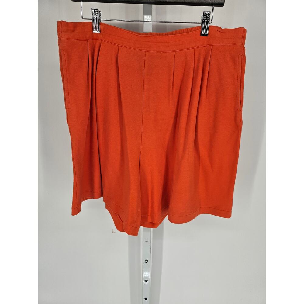 iB Diffusion Women's Cotton Red Elastic Waist Pull-On Shorts Size 2X
